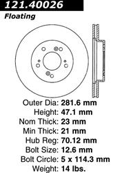 Centric C-Tek Standard Brake Rotors 121.40026