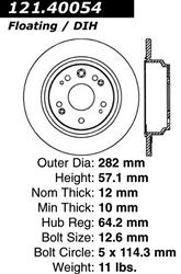 Centric C-Tek Standard Brake Rotors for 2002-2004 RL - 121.40054