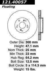 Centric C-Tek Standard Brake Rotors 121.40057