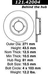 Centric C-Tek Standard Brake Rotors 121.42004
