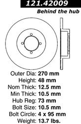 Centric C-Tek Standard Brake Rotors for 1977-1980 810 - 121.42009