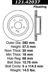 Centric C-Tek Standard Brake Rotors for 1987-1989 300ZX - 121.42037