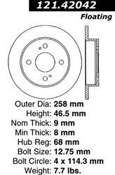 Centric C-Tek Standard Brake Rotors for 1989-1998 240SX - 121.42042