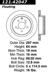 Centric C-Tek Standard Brake Rotors for 1989-1996 300ZX - 121.42047