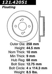 Centric C-Tek Standard Brake Rotors 121.42051