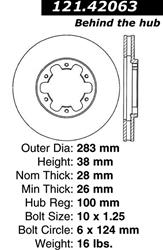 Centric C-Tek Standard Brake Rotors 121.42063