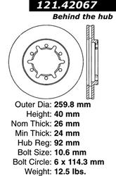 Centric C-Tek Standard Brake Rotors for 1998-2004 FRONTIER - 121.42067