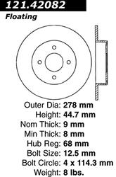 Centric C-Tek Standard Brake Rotors for 2004-2006 SENTRA - 121.42082