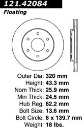 Centric C-Tek Standard Brake Rotors 121.42084