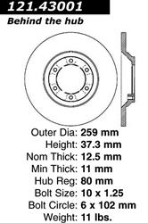 Centric C-Tek Standard Brake Rotors for 1979-1982 LUV, 1981-1983 PICKUP - 121.43001