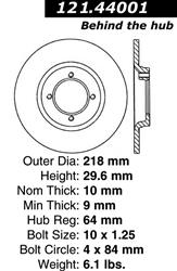 Centric C-Tek Standard Brake Rotors 121.44001