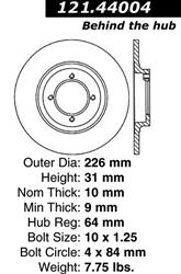 Centric C-Tek Standard Brake Rotors 121.44004