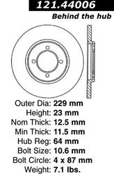 Centric C-Tek Standard Brake Rotors 121.44006