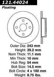 Centric C-Tek Standard Brake Rotors 121.44024