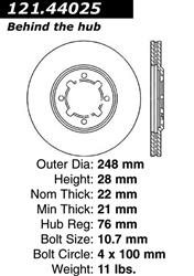 Centric C-Tek Standard Brake Rotors 121.44025