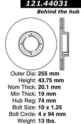 Centric C-Tek Standard Brake Rotors for 1984-1985 VAN - 121.44031