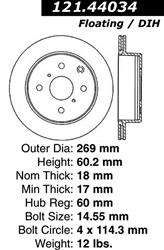 Centric C-Tek Standard Brake Rotors for 1984-1988 CRESSIDA - 121.44034