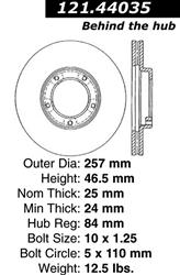 Centric C-Tek Standard Brake Rotors for 1985-1992 PICKUP - 121.44035