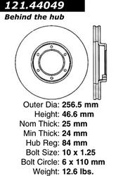 Centric C-Tek Standard Brake Rotors for 1987-1988 PICKUP - 121.44049