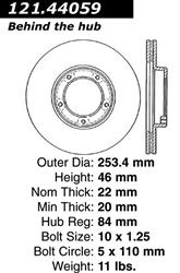 Centric C-Tek Standard Brake Rotors for 1989-1995 PICKUP - 121.44059