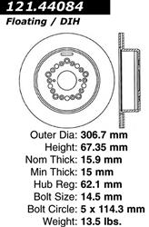 Centric C-Tek Standard Brake Rotors 121.44084