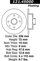 Centric C-Tek Standard Brake Rotors for 1981-1985 RX-7 - 121.45000