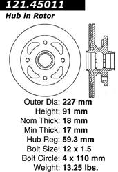 Centric C-Tek Standard Brake Rotors for 1984-1985 RX-7 - 121.45011