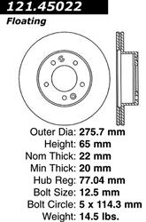 Centric C-Tek Standard Brake Rotors for 1986-1991 RX-7 - 121.45022