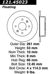 Centric C-Tek Standard Brake Rotors for 1986-1988 RX-7 - 121.45023