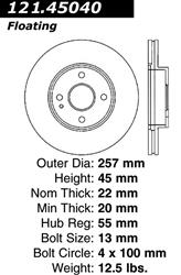 Centric C-Tek Standard Brake Rotors 121.45040