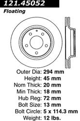 Centric C-Tek Standard Brake Rotors for 1993-1995 RX-7 - 121.45052