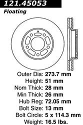 Centric C-Tek Standard Brake Rotors for 1995-2000 MILLENIA, 2000-2006 MPV - 121.45053