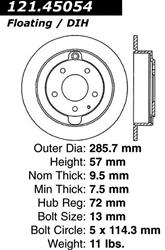 Centric C-Tek Standard Brake Rotors for 1995-2002 MILLENIA - 121.45054