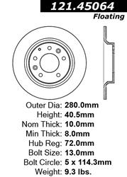 Centric C-Tek Standard Brake Rotors 121.45064