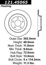 Centric C-Tek Standard Brake Rotors 121.45065