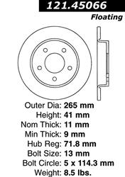 Centric C-Tek Standard Brake Rotors for 2004-2013 3 - 121.45066