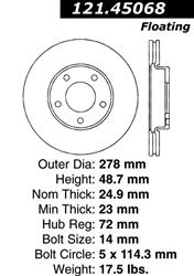 Centric C-Tek Standard Brake Rotors for 2004-2013 3 - 121.45068