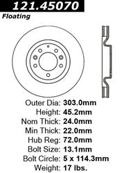 Centric C-Tek Standard Brake Rotors for 2004-2008 RX-8 - 121.45070
