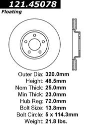 Centric C-Tek Standard Brake Rotors for 2007-2013 3 - 121.45078