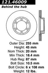 Centric C-Tek Standard Brake Rotors 121.46009