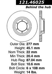 Centric C-Tek Standard Brake Rotors 121.46025