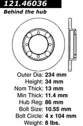 Centric C-Tek Standard Brake Rotors 121.46036