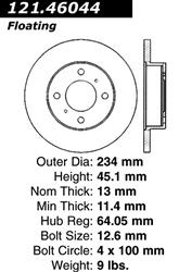 Centric C-Tek Standard Brake Rotors 121.46044