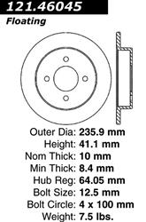 Centric C-Tek Standard Brake Rotors 121.46045