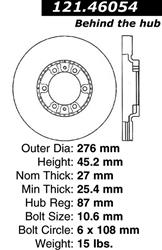 Centric C-Tek Standard Brake Rotors for 1994-2000 MONTERO - 121.46054