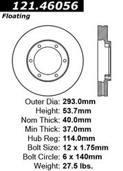Centric C-Tek Standard Brake Rotors 121.46056
