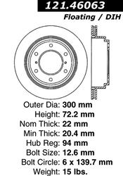 Centric C-Tek Standard Brake Rotors for 2000-2006 MONTERO - 121.46063