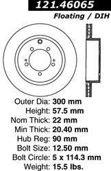 Centric C-Tek Standard Brake Rotors for 2003-2006 LANCER - 121.46065