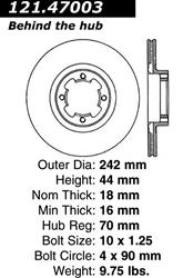Centric C-Tek Standard Brake Rotors 121.47003