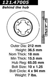 Centric C-Tek Standard Brake Rotors 121.47005